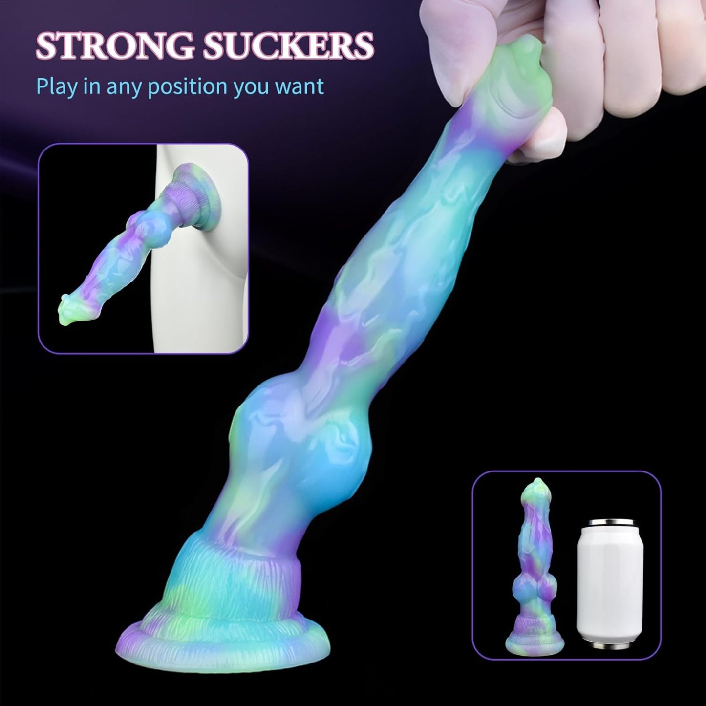 Small Dog Dildo for Beginner, 7inch Realistic Thin Monster Dildos with Knot and Suction Cup, Fantasy Silicone Fake Penis Adult Anal Sex Toy for Women G Spot and Men Gay Strap on Play