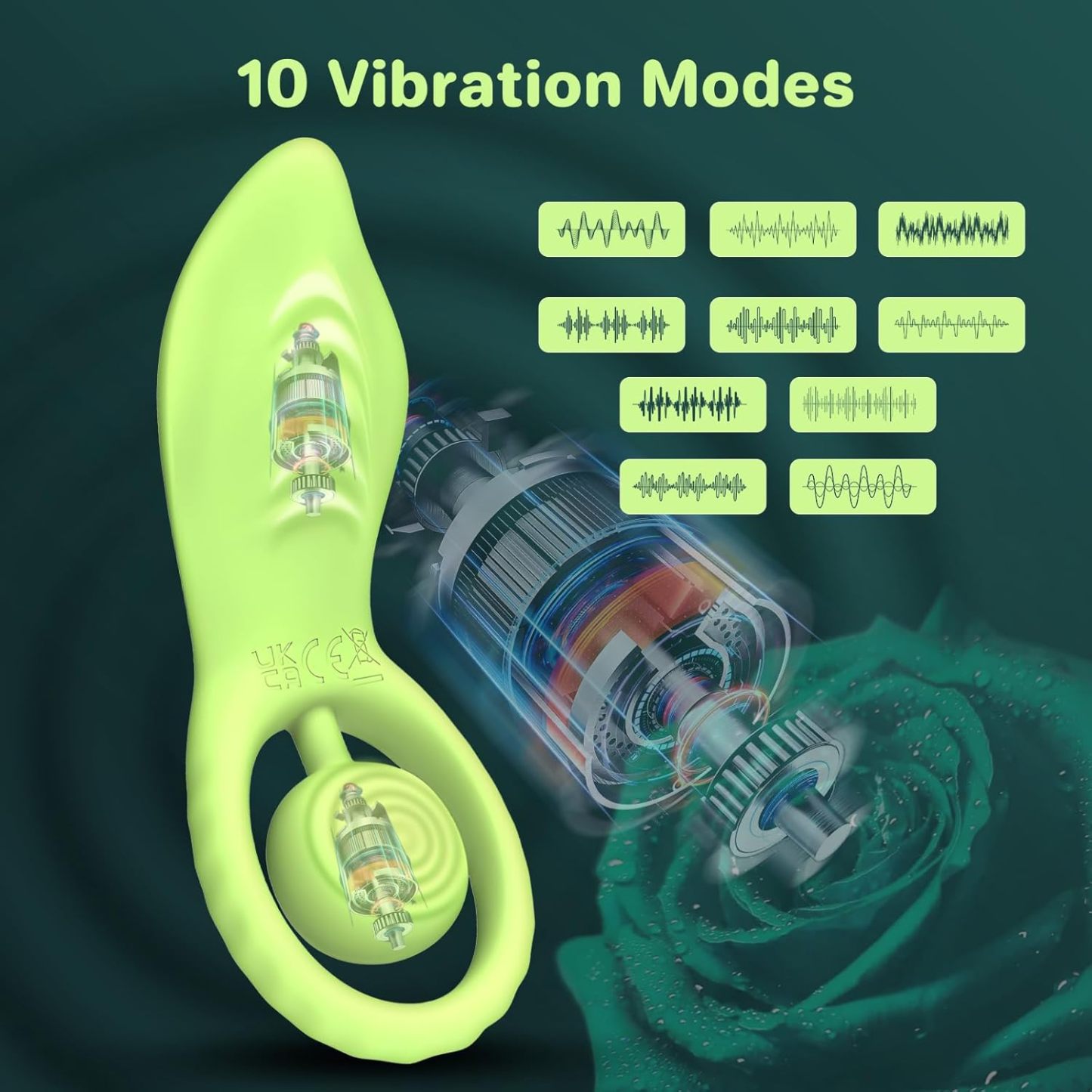 Vibrating cock ring vibrator couple sex toys men and women, 10 types of vibrating sex things clitoral stimulator adult male sex toys remote control vibrator, female sexual pleasure tools green