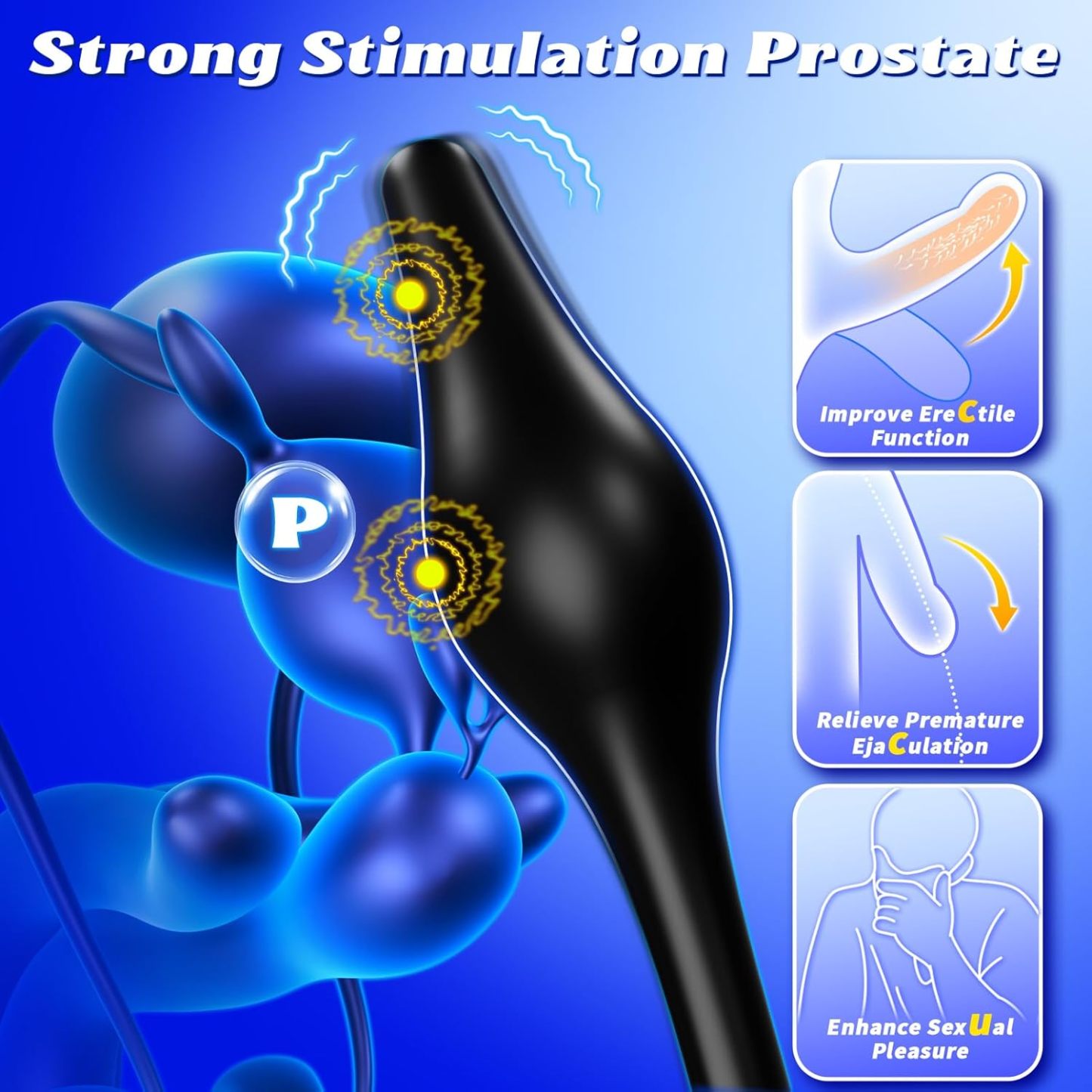 Male Sex Toy Prostate Massage - Powerful Precise Continuous Stimulate Prostate with 7 Modes APP Remote Control, Prostate Toy Male Vibrator Vibrating Penis Ring Dildo Adult Sex Toys for Couples Men