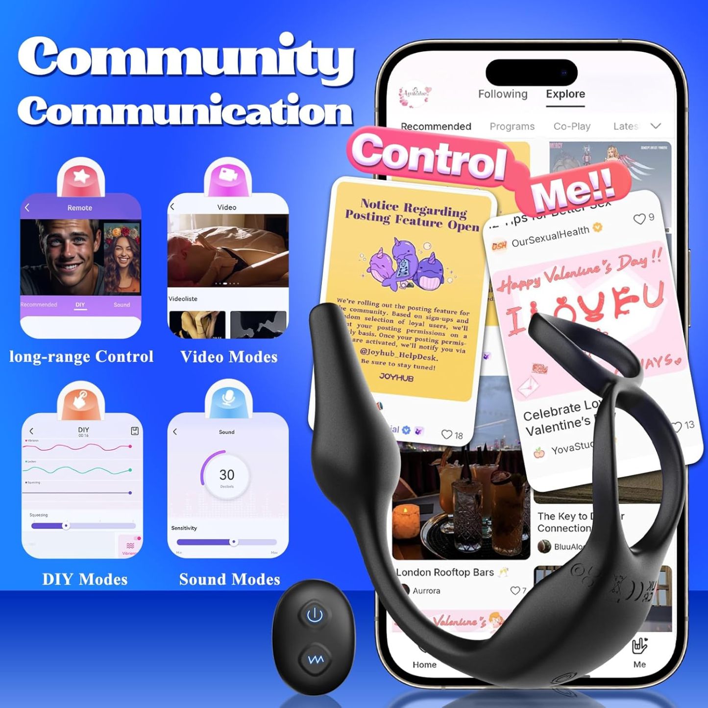 Male Sex Toy Prostate Massage - Powerful Precise Continuous Stimulate Prostate with 7 Modes APP Remote Control, Prostate Toy Male Vibrator Vibrating Penis Ring Dildo Adult Sex Toys for Couples Men