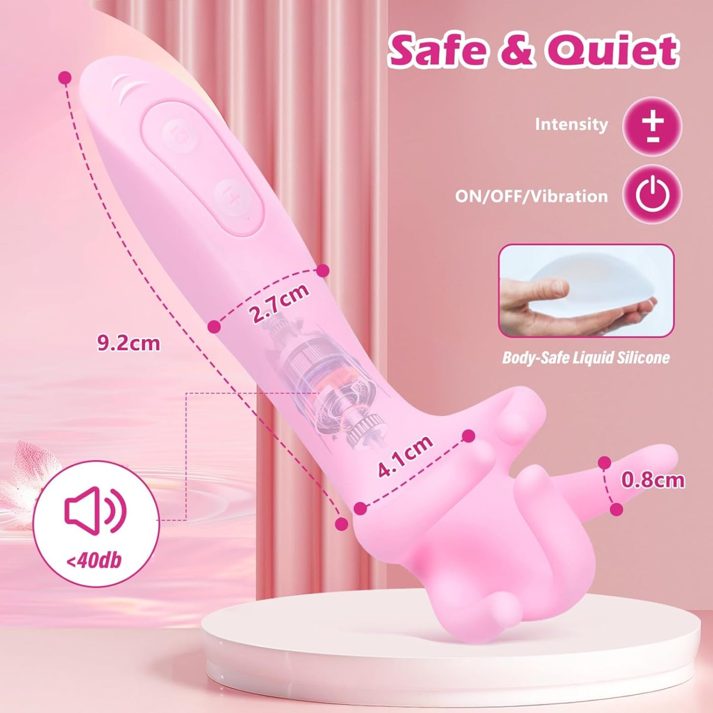 BDSM Fingering Vibrator Sex Toys Sexual Wellness Products - Biomimetic Design Thrusting Vibrator for Women, 30 Vibration Modes Multipoint Stimulation Vibrators for Woman for Clitoris & G Spot & Nipple Stimulation to Ultra Climax, Silicone & Quiet & Portab