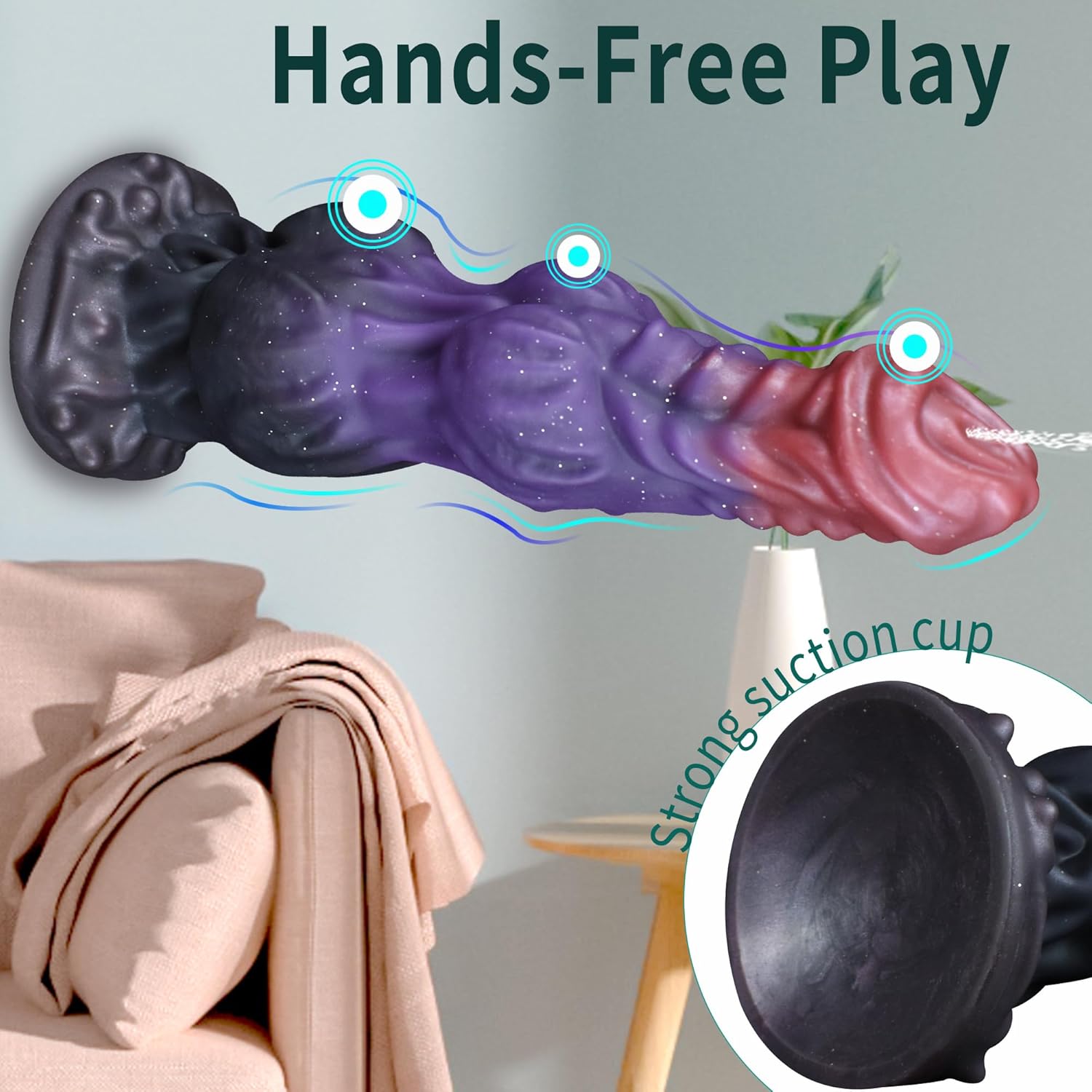 9.6 inch monster dildo squirting fantasy dildo dragon horse dildo with 2 large knots, dog dildo knotted ejaculation toy with strong suction cup, big dildo silicone huge dildo, adult female male toys