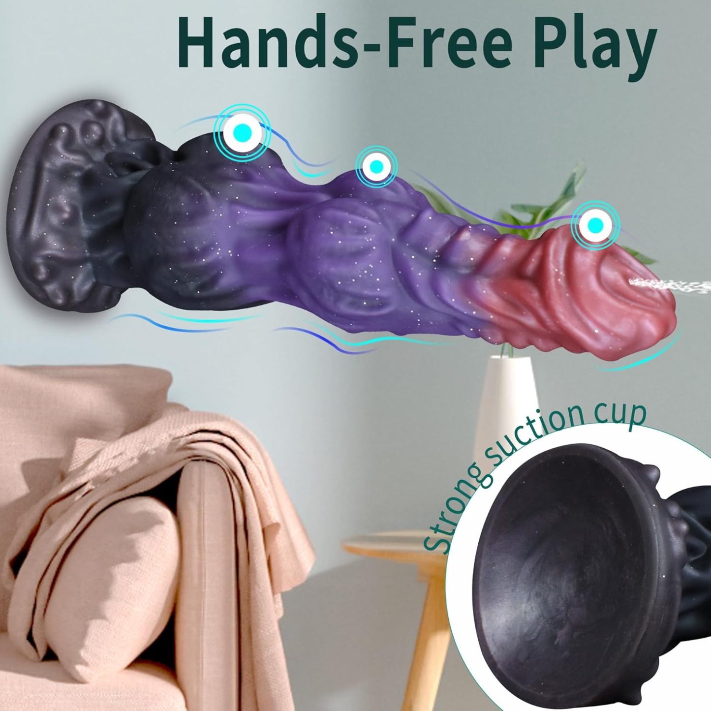 9.6 inch monster dildo squirting fantasy dildo dragon horse dildo with 2 large knots, dog dildo knotted ejaculation toy with strong suction cup, big dildo silicone huge dildo, adult female male toys