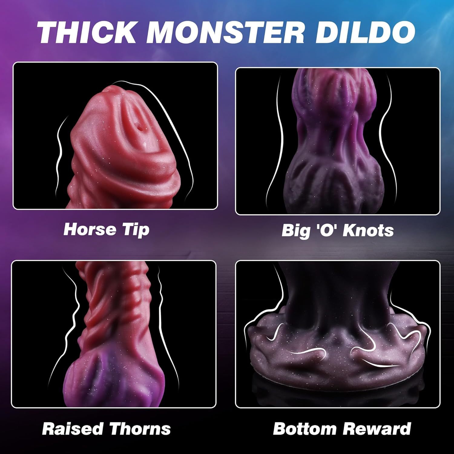 9.6 inch monster dildo squirting fantasy dildo dragon horse dildo with 2 large knots, dog dildo knotted ejaculation toy with strong suction cup, big dildo silicone huge dildo, adult female male toys
