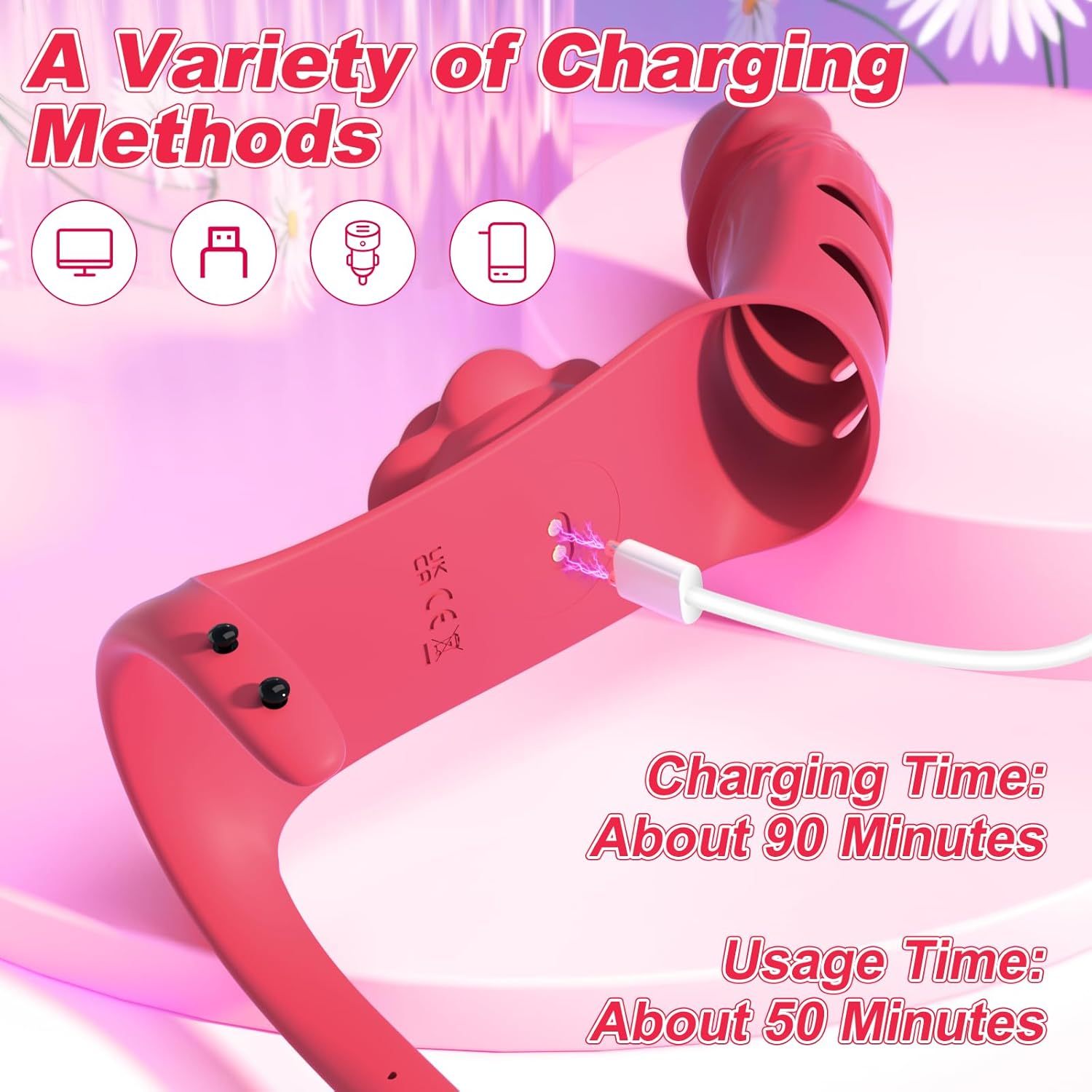Finger Vibrator Adult Sex Toys - G Spot Vibrator Clitoral Stimulator Rose Toy with 9 Powerful Vibration Modes, Adjustable Nipple Massager Female Couple Sex Toys, Adult Toys & Games for Women