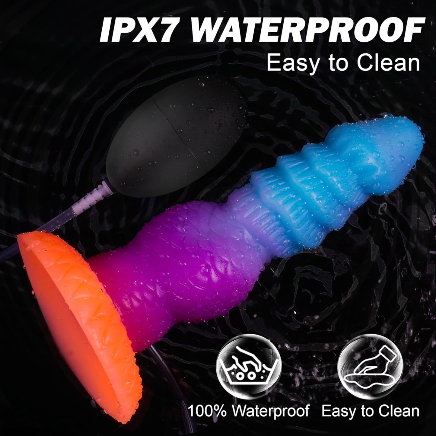 8 Inch Fantasy Squirting Dildo Ribbed Monster Cum Toy with Large Knot, Thick Squirting Dragon Dildo with Suction Cup for Play, Adult Sex Toys for Women Men Glow in the Dark
