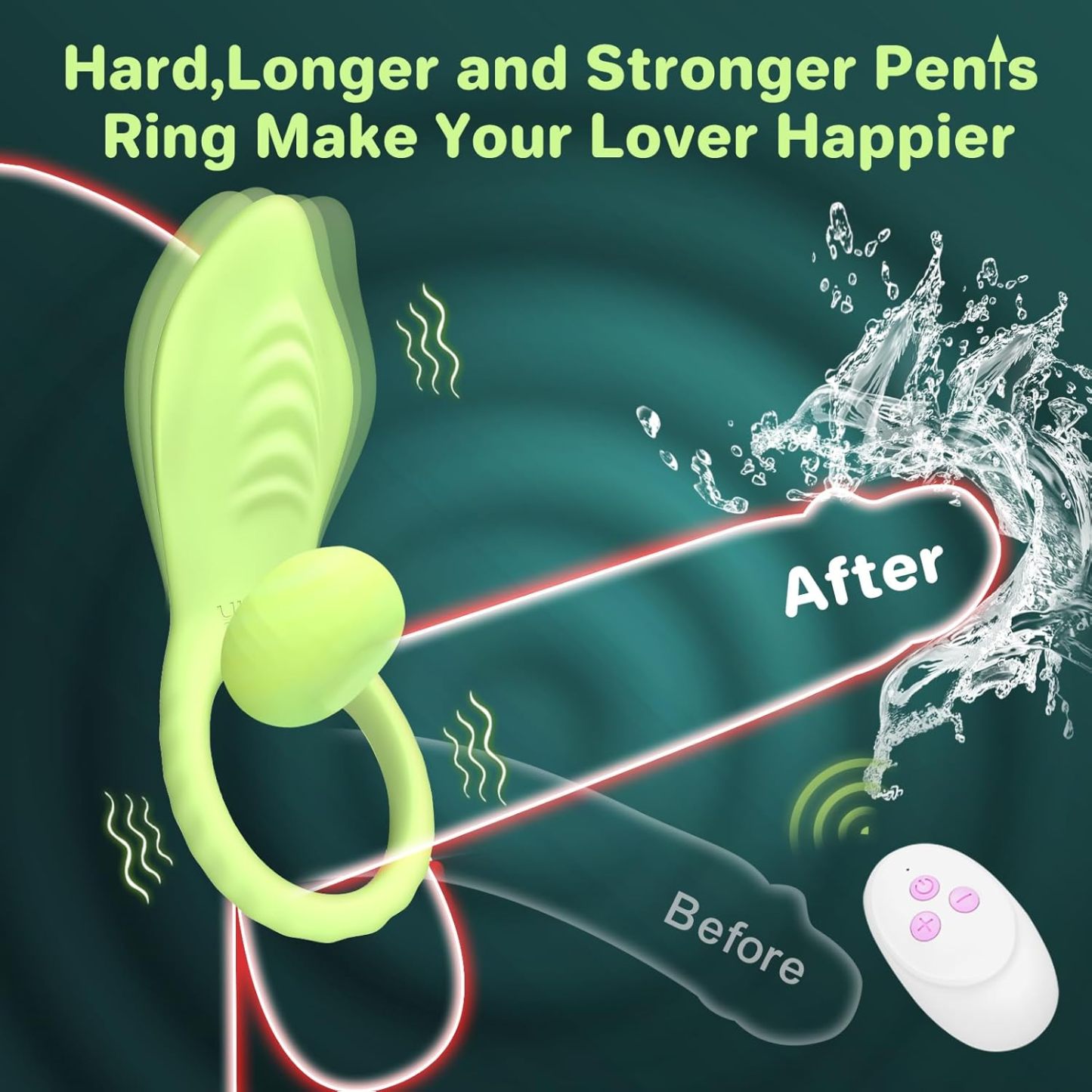 Vibrating cock ring vibrator couple sex toys men and women, 10 types of vibrating sex things clitoral stimulator adult male sex toys remote control vibrator, female sexual pleasure tools green