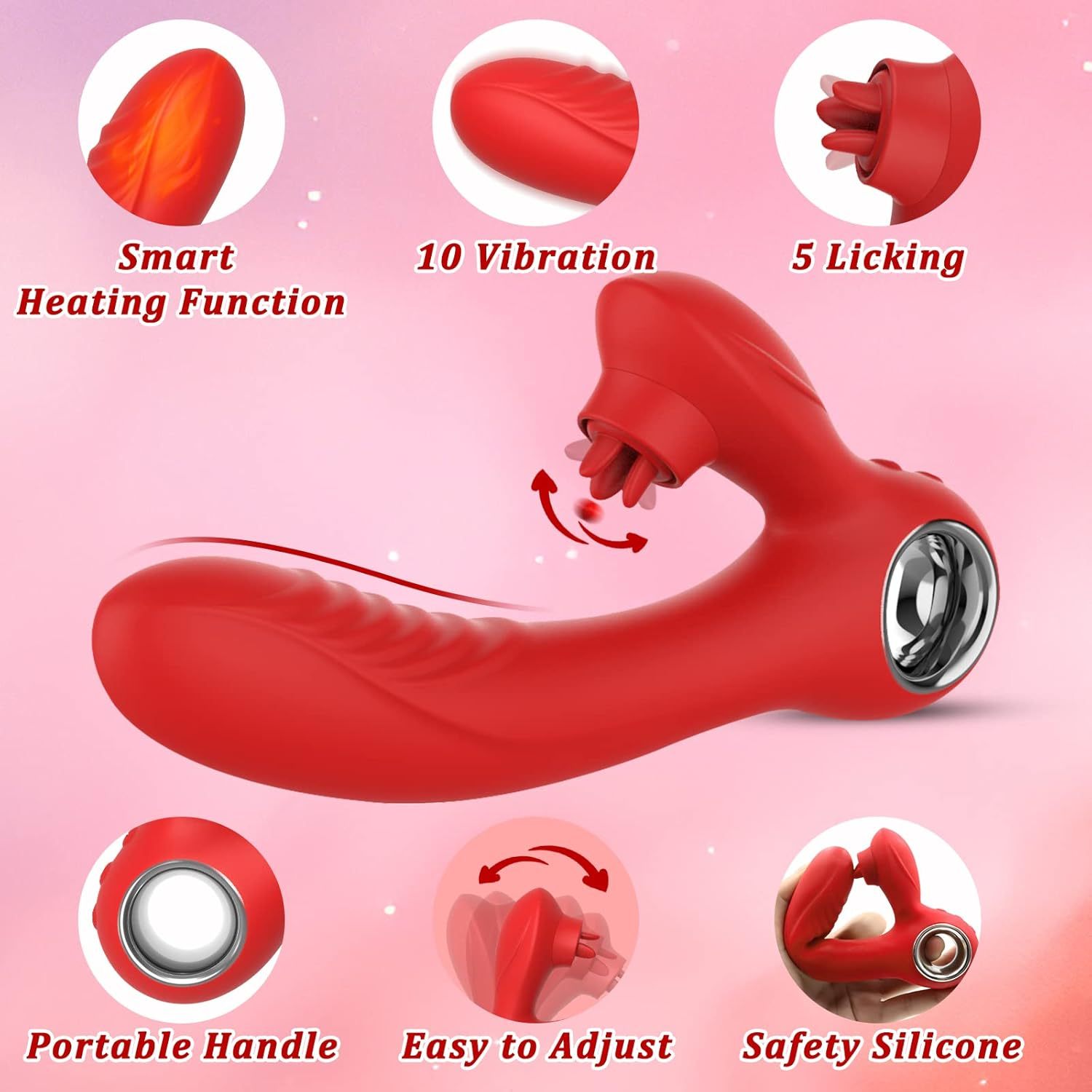 rabbit vibrator sex toy, rabbit dildo vibrator tongue toy for women, 10 vibration and 5 tongue licking and heating modes vibrating massager, personal wand pleasure, adult sex toys for women