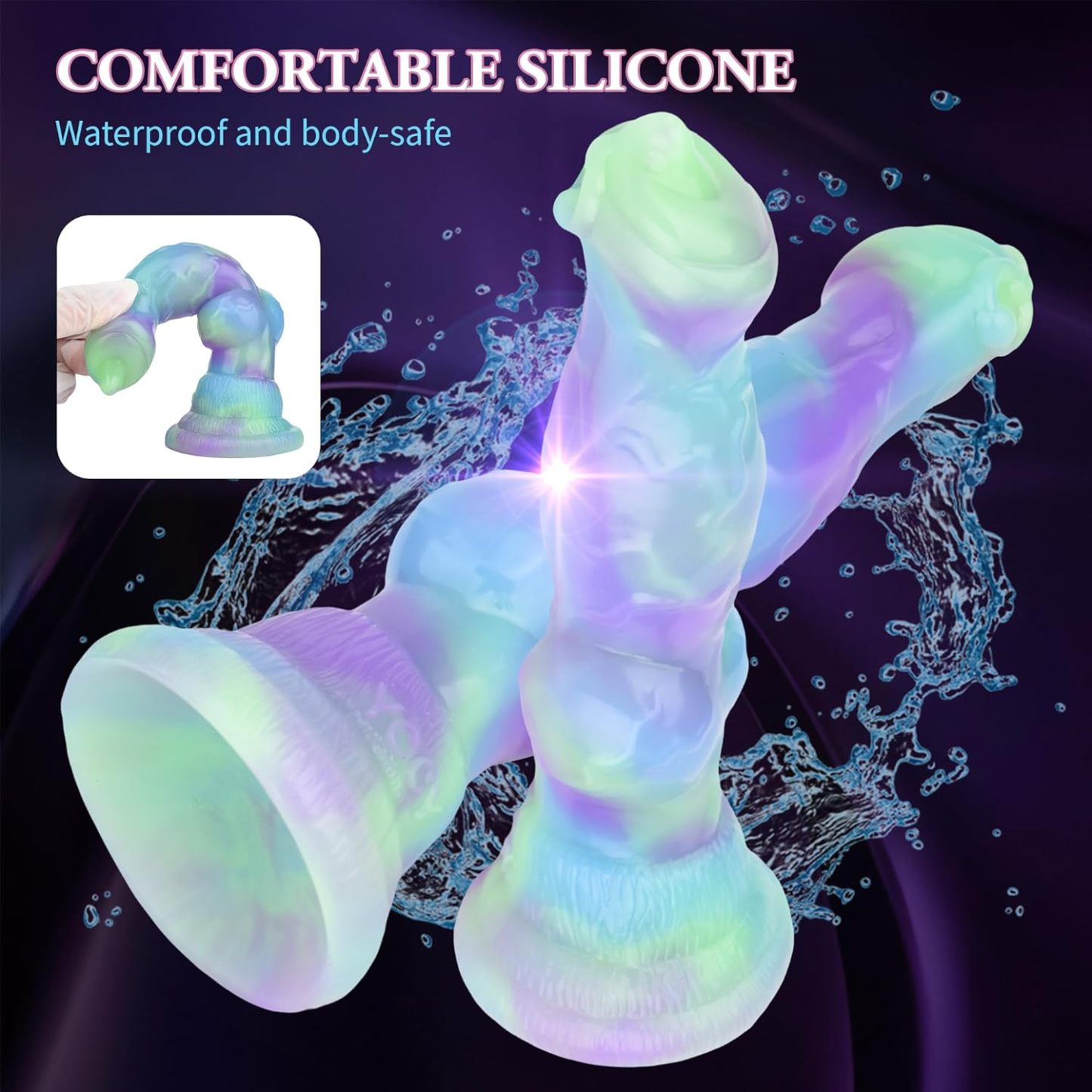 Small Dog Dildo for Beginner, 7inch Realistic Thin Monster Dildos with Knot and Suction Cup, Fantasy Silicone Fake Penis Adult Anal Sex Toy for Women G Spot and Men Gay Strap on Play