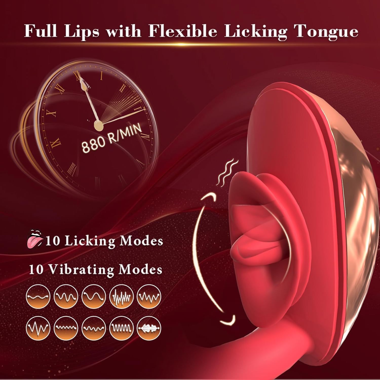 G Spot Vibrator with Tongue Licking Clitoral Stimulator, Women Adult Sex Toys, Flexible Female Clitoris Vibrators with 10 Licking Vibrating Modes, Rabbit Clit Sex Toy Dildo for Women Pleasure