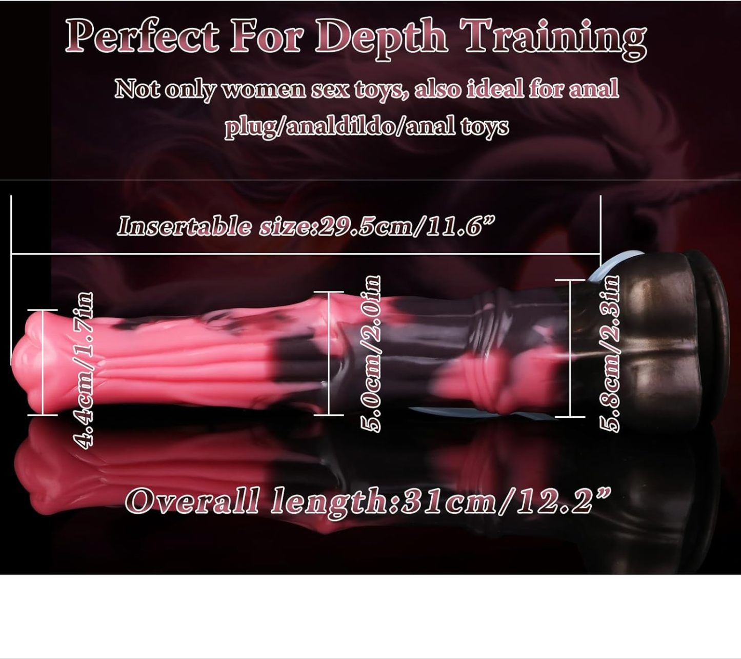 12 Inch Horse Dildo Huge Pink Black Squirt Silicone Dildo with Ring Shaft and Strong Hands Free Suction Cup Waterproof Animal Dildo Large Plug Sex Toy for Adult Men Women