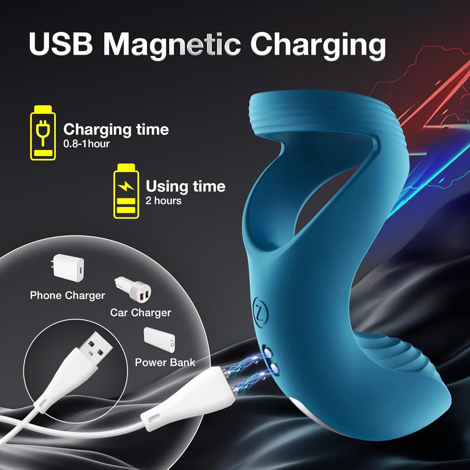 Vibrating Cock Ring Sex Toys - ZEMALIA Rechargeable Penis Ring Vibrator with 10 Vibrations for Men Erection Enhancing and Perineum Stimulator,Adult Toys for Couples Fun Blue