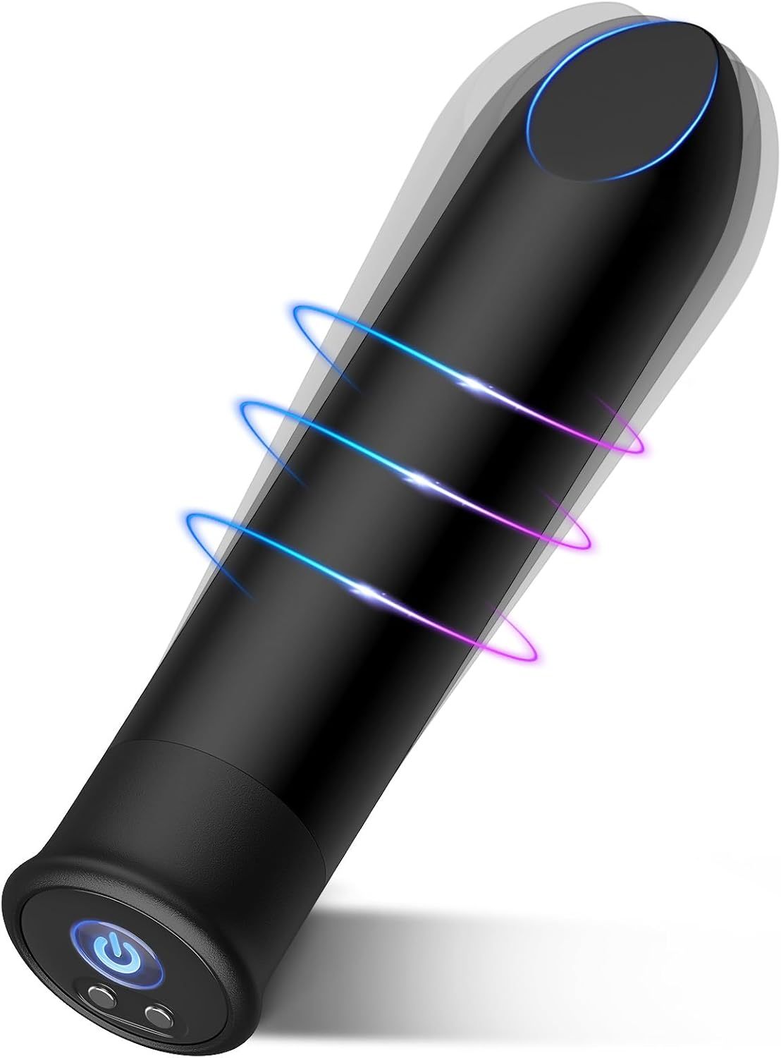 Bullet Vibrator with Angled Tip for Precision Clitoral Stimulation, Discreet Rejected Lipstick Vibe with 10 Vibration Modes Waterproof Nipple G-spot Stimulator Sex Toys for Women (Black)