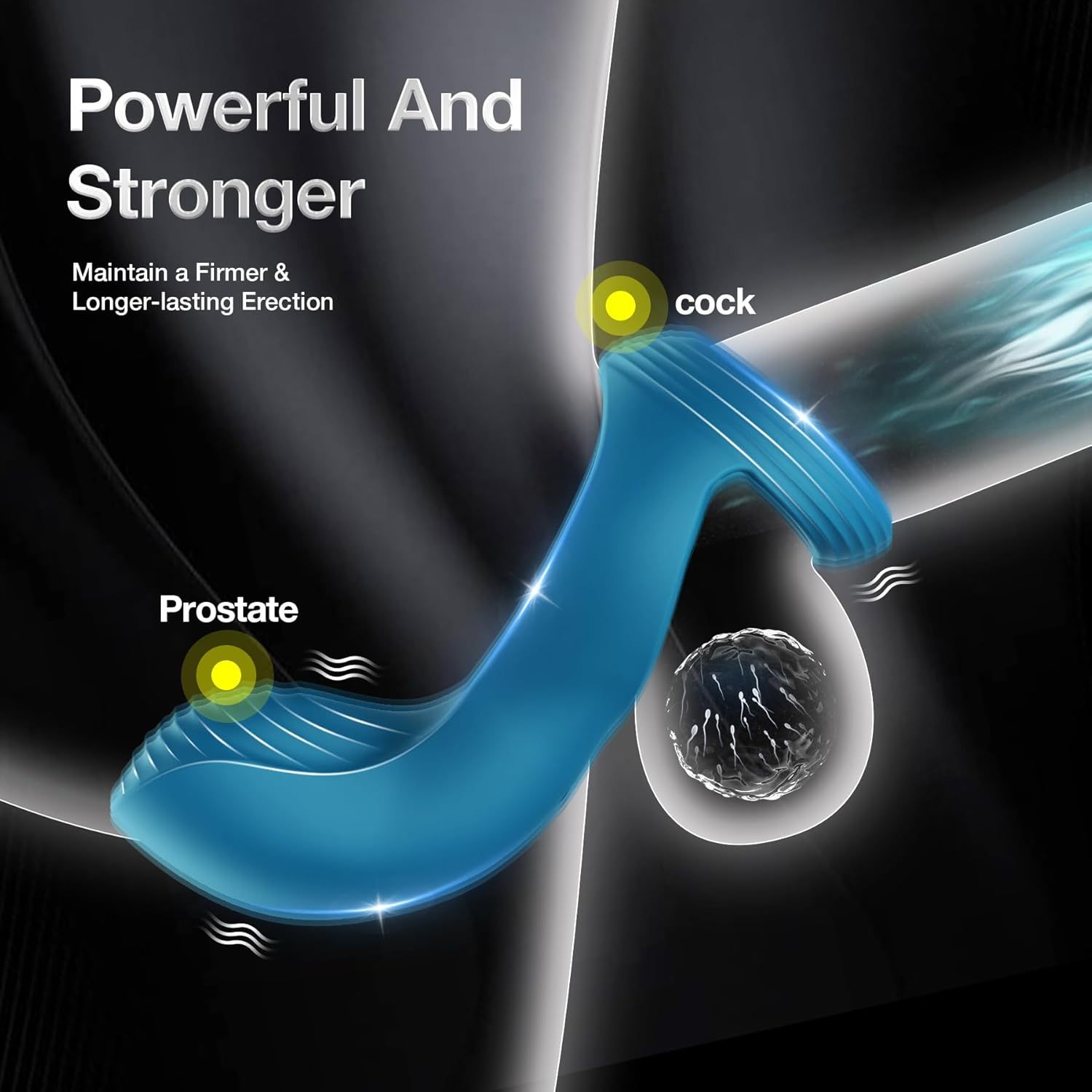Vibrating Cock Ring Sex Toys - ZEMALIA Rechargeable Penis Ring Vibrator with 10 Vibrations for Men Erection Enhancing and Perineum Stimulator,Adult Toys for Couples Fun Blue