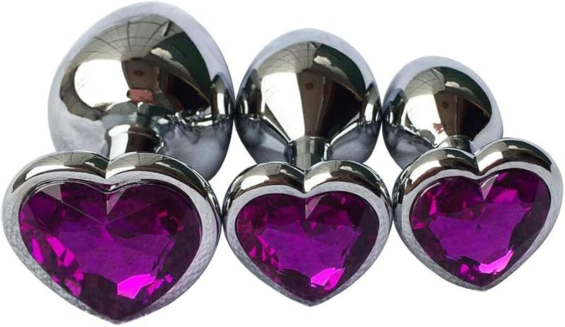 3-piece luxury metal anal toy gemstone butt plug set