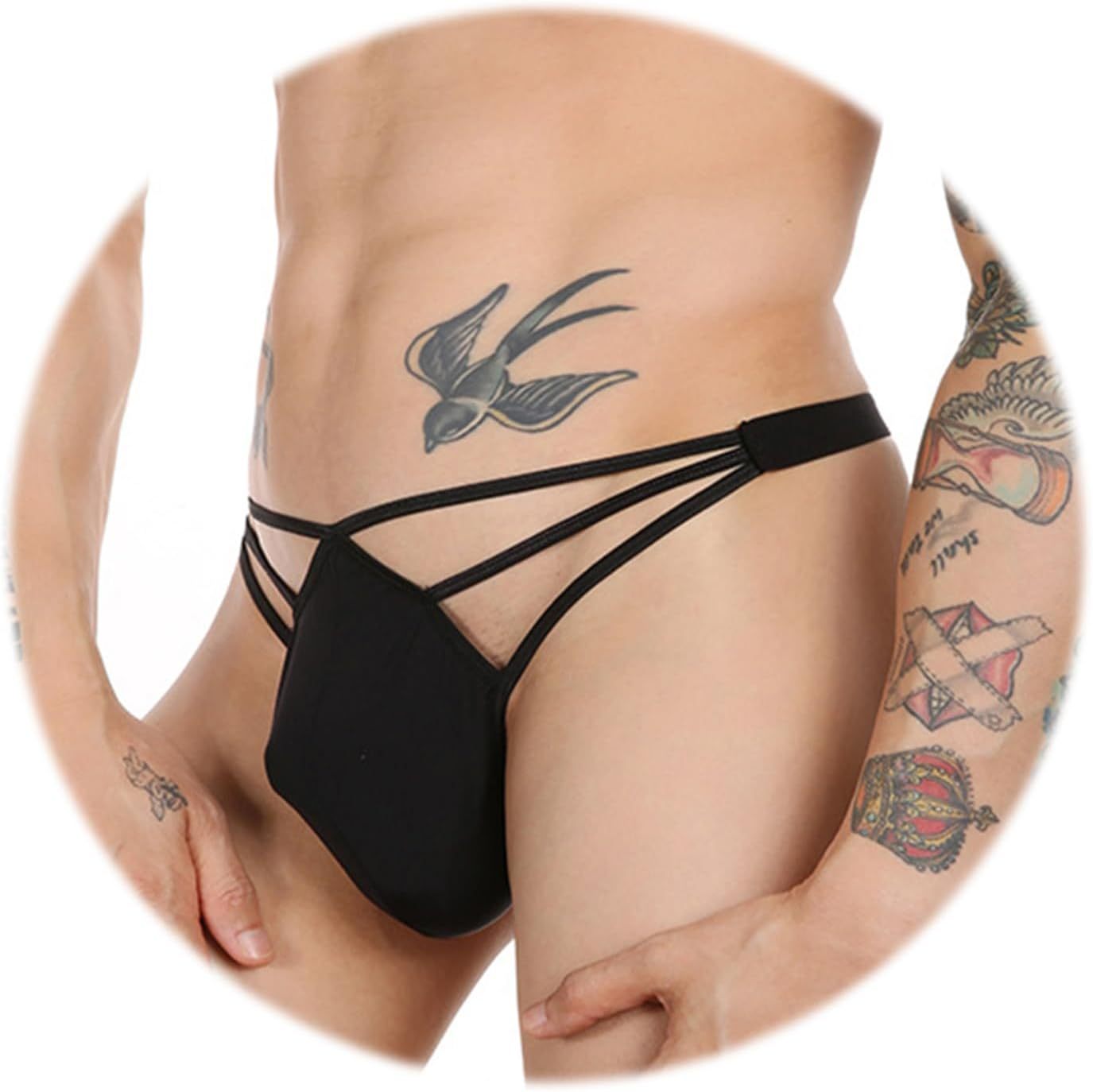 AOWAWO Men's Sexy Ice Silk Thong