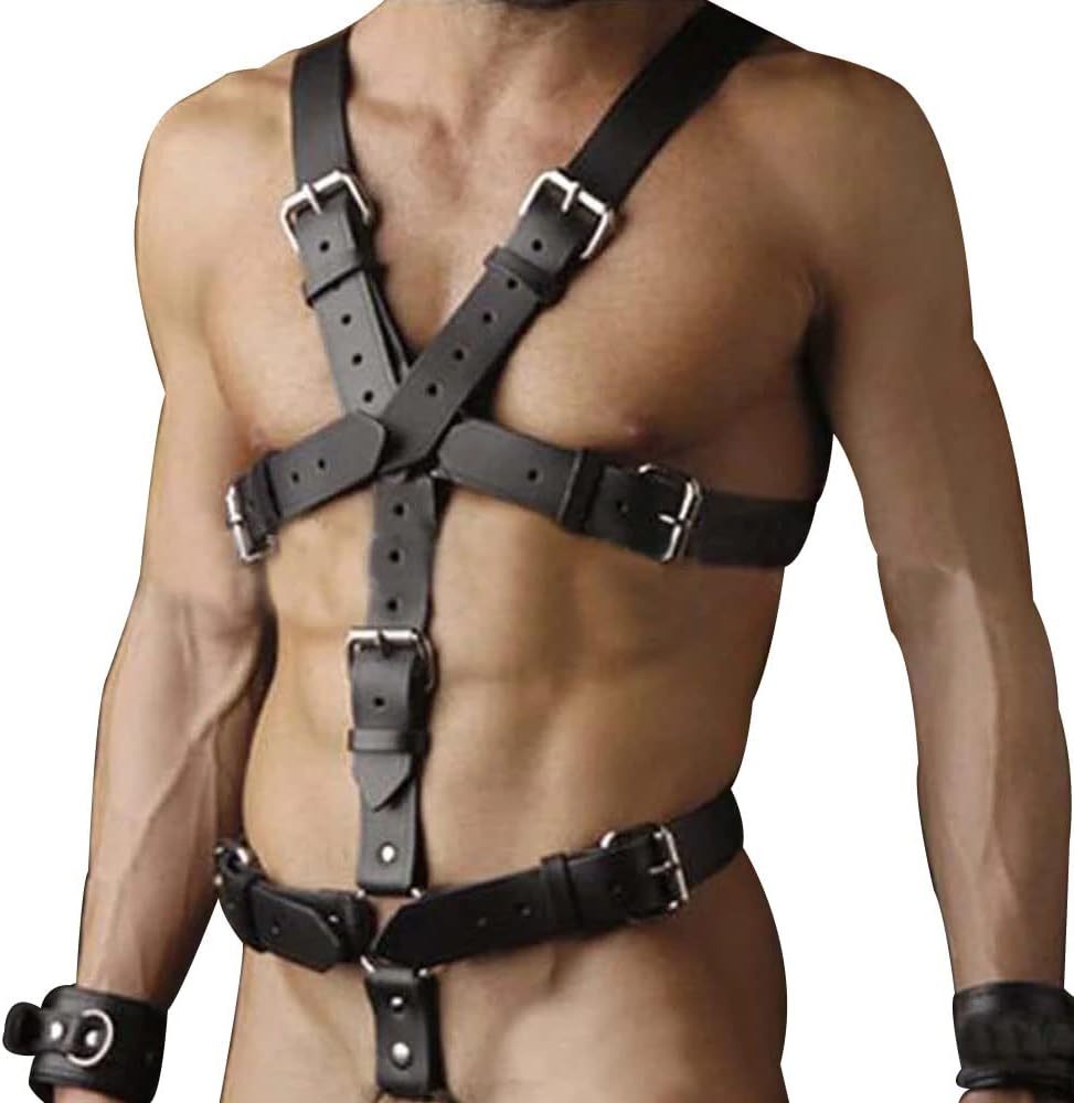 Men Adjustable Buckle Body Chest Garter Belt