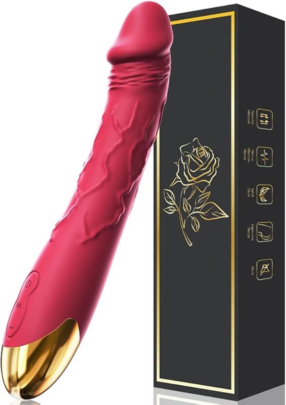 7.6 Inch Realistic Dildo Vibrator for Women,10 Powerful Vibration Modes for Clitoral and G-spot Stimulation, Waterproof Rose Adult Sex Toys for Women and Couples