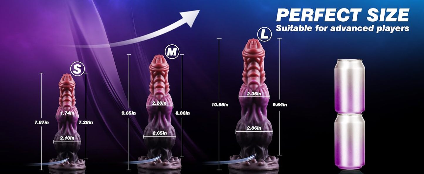 9.6 inch monster dildo squirting fantasy dildo dragon horse dildo with 2 large knots, dog dildo knotted ejaculation toy with strong suction cup, big dildo silicone huge dildo, adult female male toys
