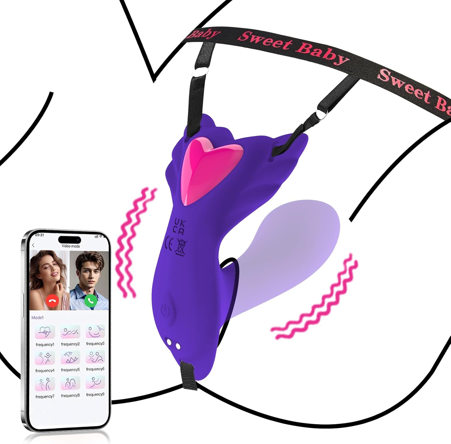 Panty Wearable Vibrator Insert Dildo Womens Sex Toys with 9 Vibrations, APP Control Adult Sex Toys for Couples Vibrater, G Spot Butterfly Vibrators Female Sex Toy Sexual Pleasure Tools for Women