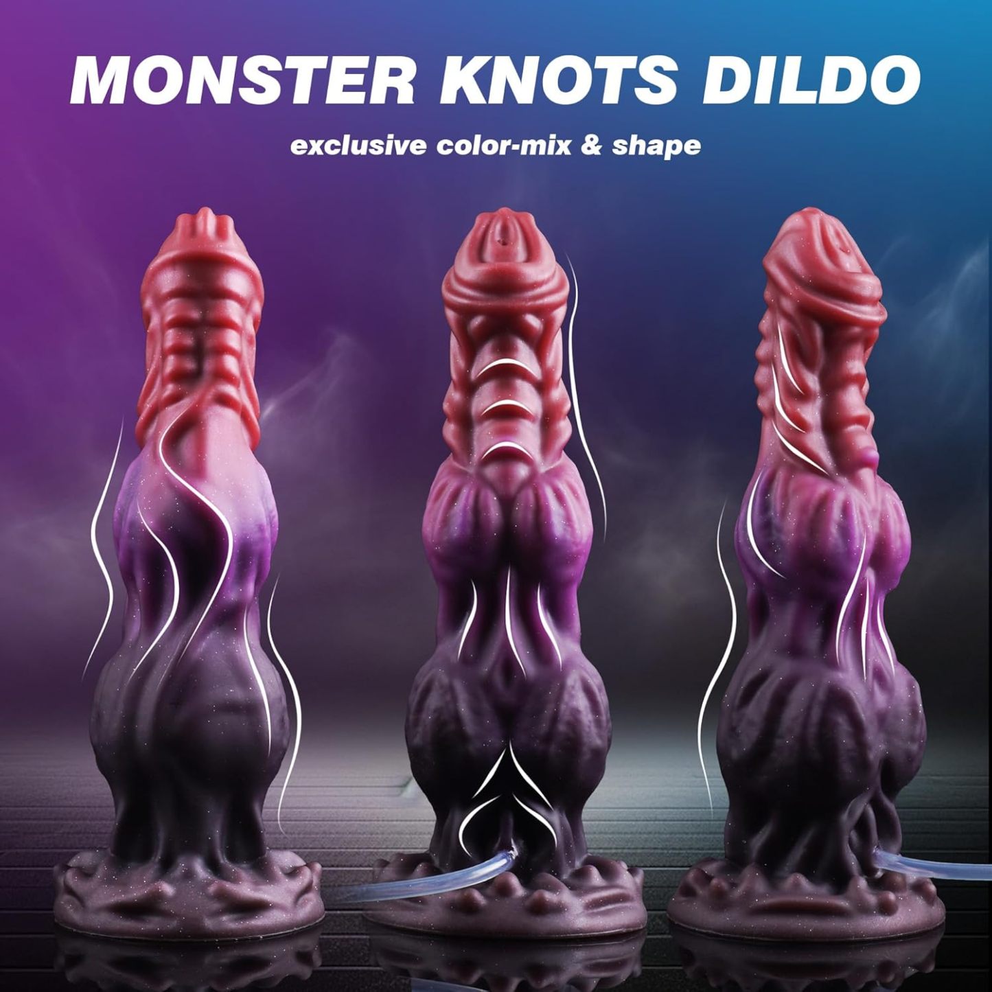 9.6 inch monster dildo squirting fantasy dildo dragon horse dildo with 2 large knots, dog dildo knotted ejaculation toy with strong suction cup, big dildo silicone huge dildo, adult female male toys