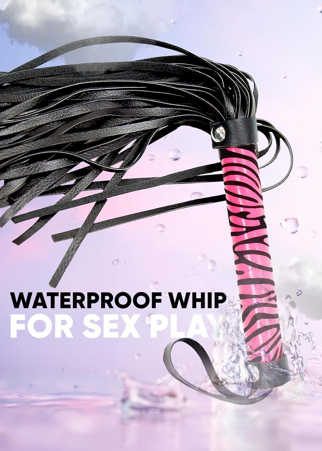 Adult Whip Bedroom Play, Floggers Adult Play, Faux Leather Flogger, Pink Whip 15.5" for Cosplay