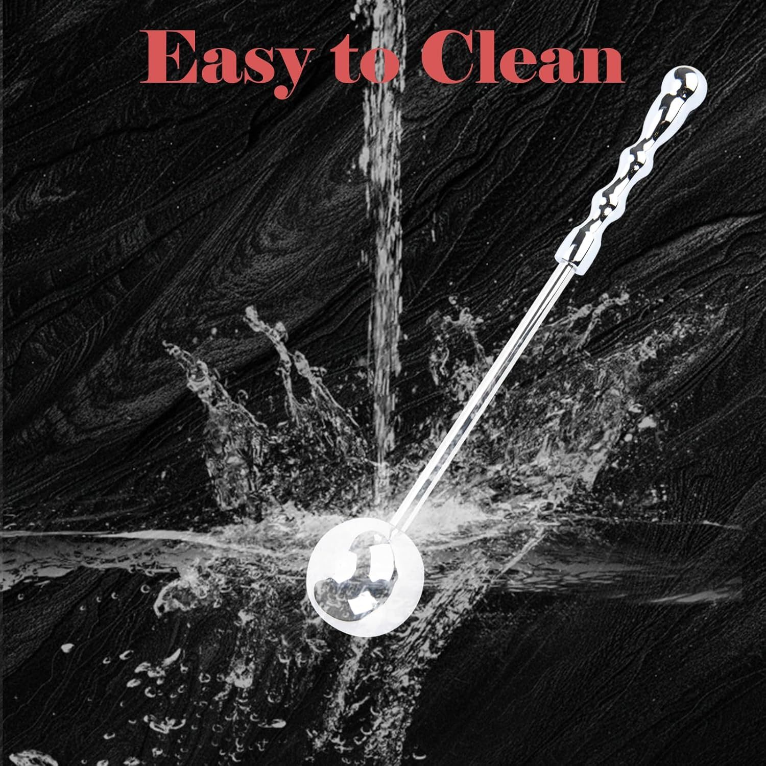 Long Fetish Straight Metal Anal Ball Prostate Massage Wand Anal Plug Stainless Steel Handhled Dildo Anal Sex Toys for Men & Women Masturbation Anal Probe Pleasure Stick