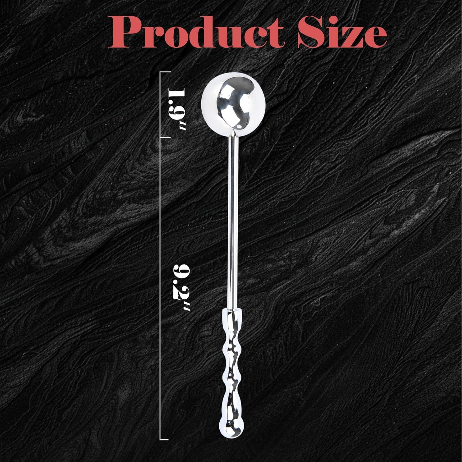 Long Fetish Straight Metal Anal Ball Prostate Massage Wand Anal Plug Stainless Steel Handhled Dildo Anal Sex Toys for Men & Women Masturbation Anal Probe Pleasure Stick