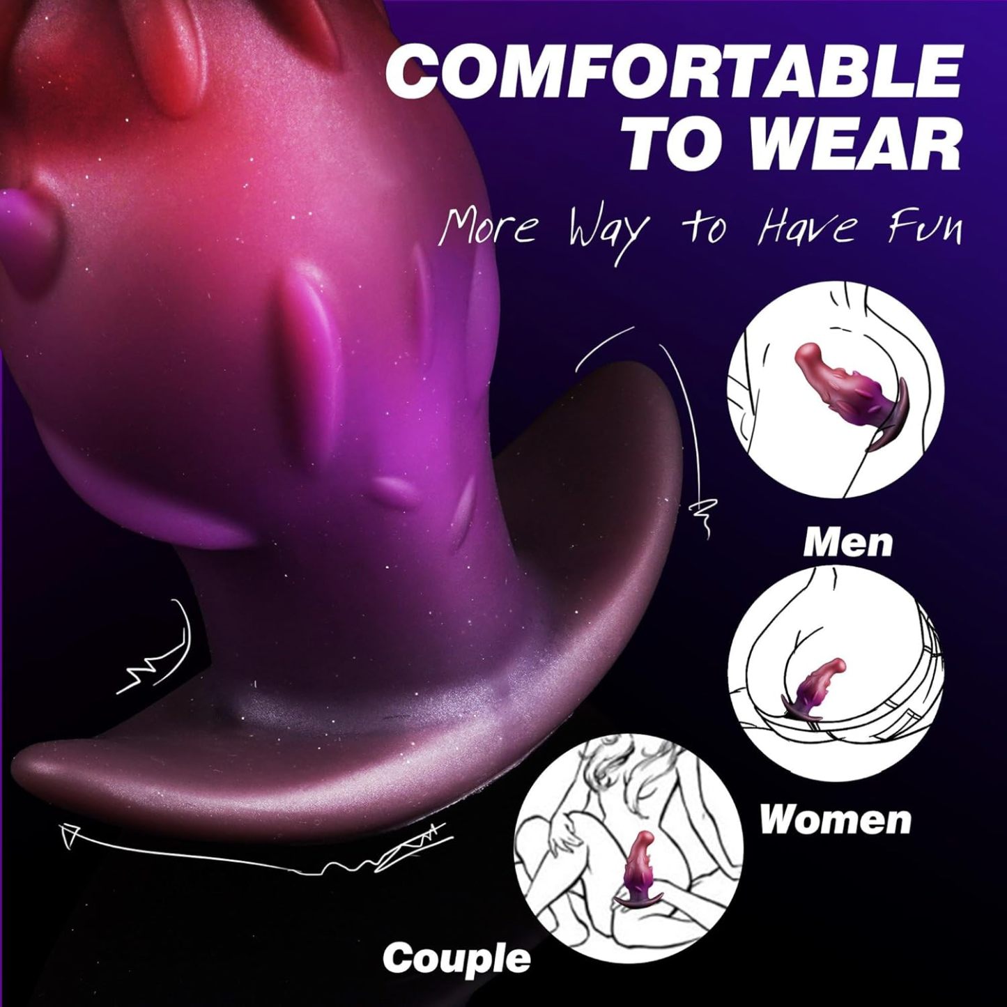 11.5cm Silicone Plug Prostate Toy, Small Butt Plug Soft Sex Toy Prostate Massager, Wearable Fantasy Toy Monster Dildo Sex Toy Trainer
