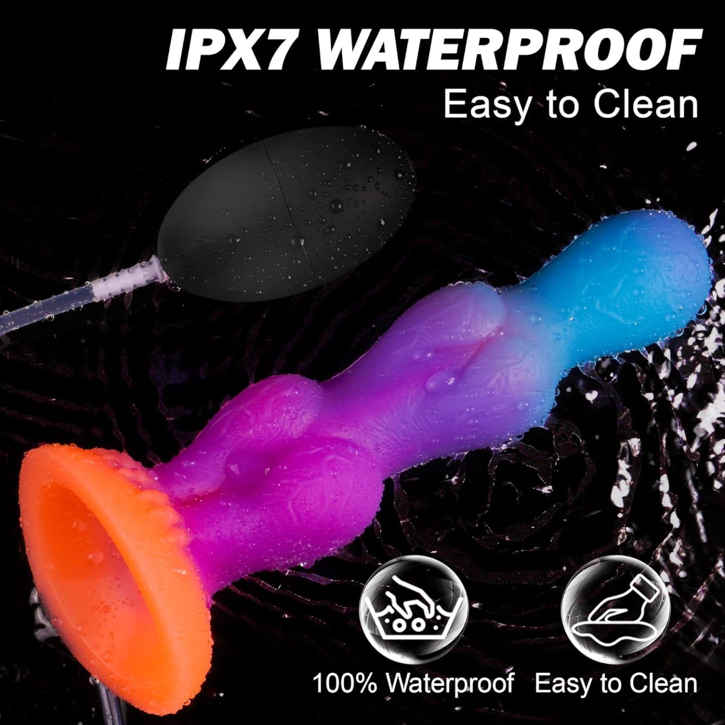 8 Inch Beginner Ejaculation Toy, Cumming Knotted Dildo with Strong Suction Cup for Hands-Free Play, Glow-in-the-Dark Adult Toy for Female G-spot and Prostate