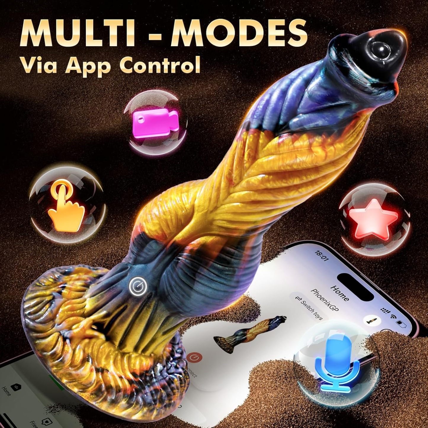Dildo Sex Toy Vibrator - 10.2 Inch 4-in-1 for Men and Women