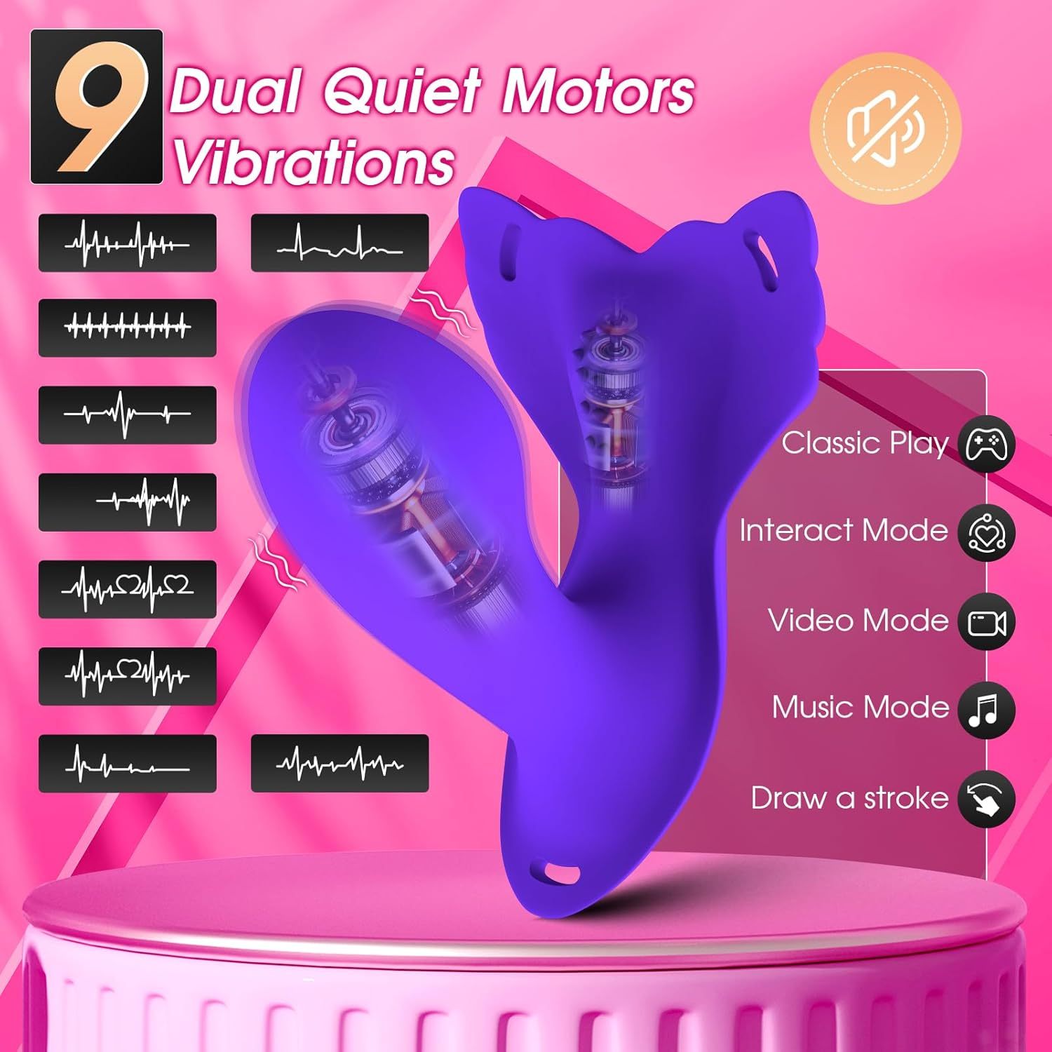 Panty Wearable Vibrator Insert Dildo Womens Sex Toys with 9 Vibrations, APP Control Adult Sex Toys for Couples Vibrater, G Spot Butterfly Vibrators Female Sex Toy Sexual Pleasure Tools for Women