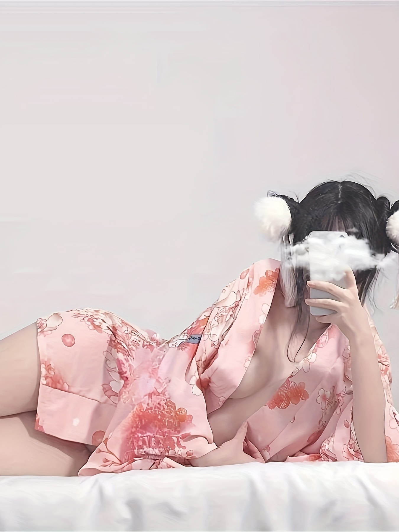 Japanese kimono cute and playful bathrobe set