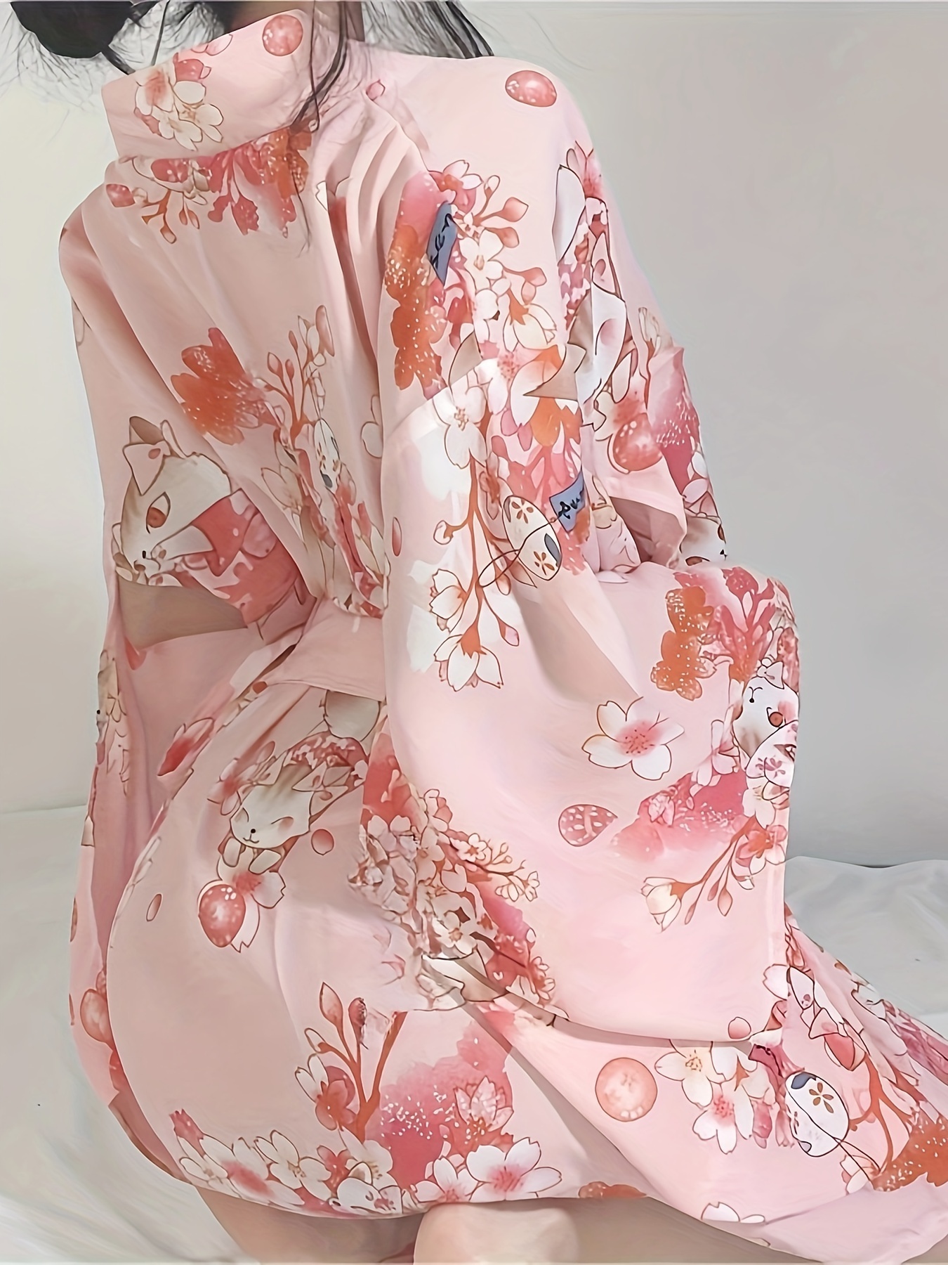 Japanese kimono cute and playful bathrobe set