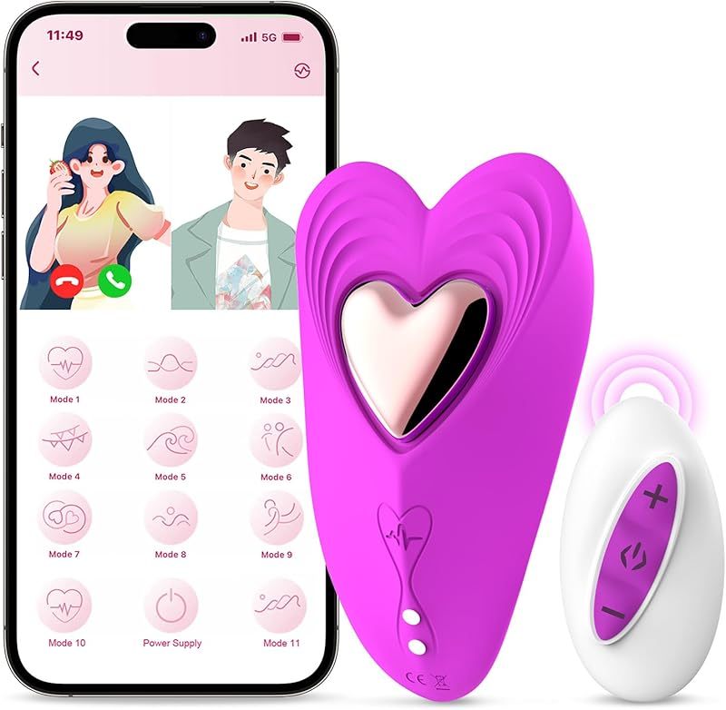 Remote Control Vibrator Couples Sex Toys, App Cellphone Wearable Couple Vibrator with Remote, Vibrating Panties with 10 Vibration Settings, Mini Bullet Vibrator for Women (Red)