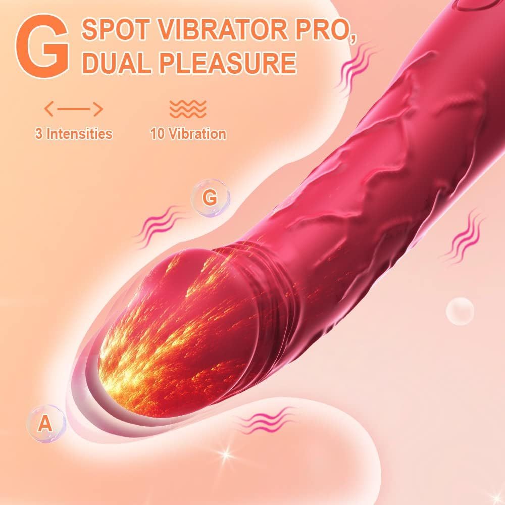 7.6 Inch Realistic Dildo Vibrator for Women,10 Powerful Vibration Modes for Clitoral and G-spot Stimulation, Waterproof Rose Adult Sex Toys for Women and Couples