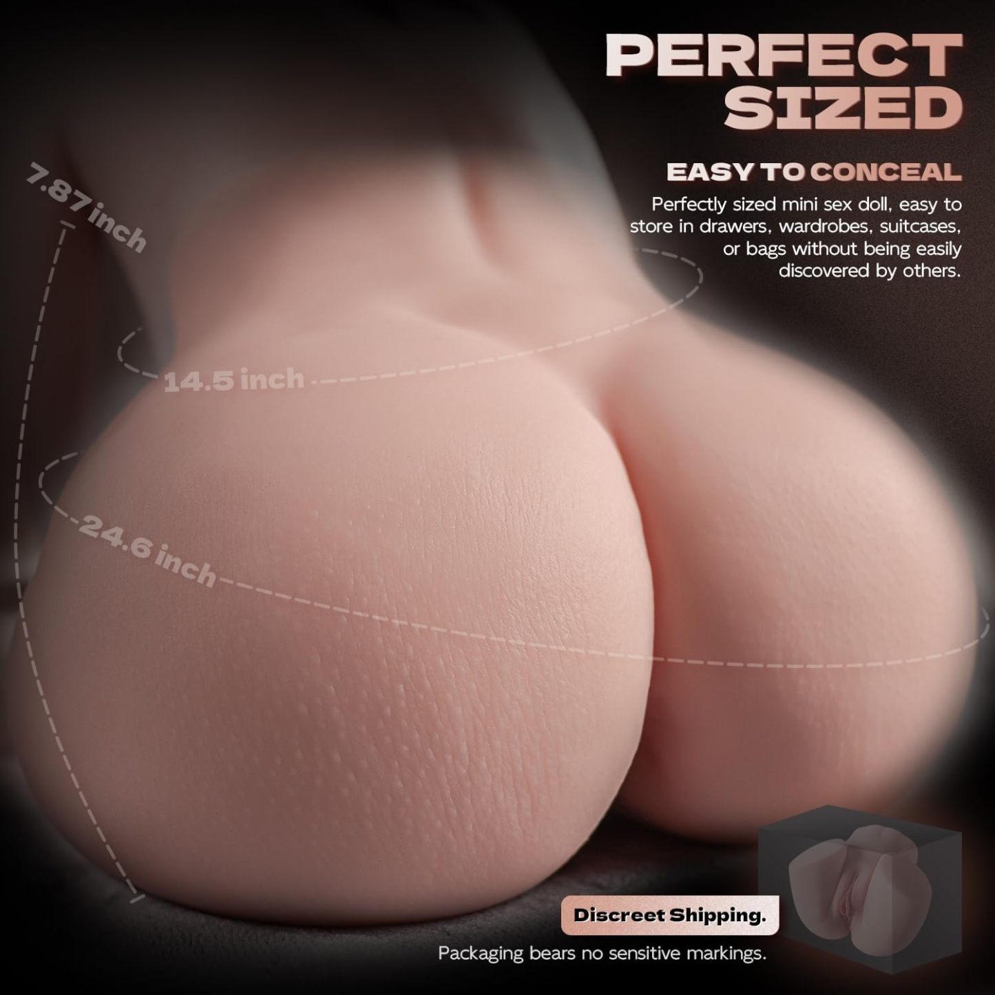 Male Masturbator Sex Doll for Men Pocket Pussies Realistic Adult Sex Toys for Men,5.8LB Entry-Level Ass Lifelike Soft Butt with Vagina and Anal Channel for Several Sex Positions (Flesh)