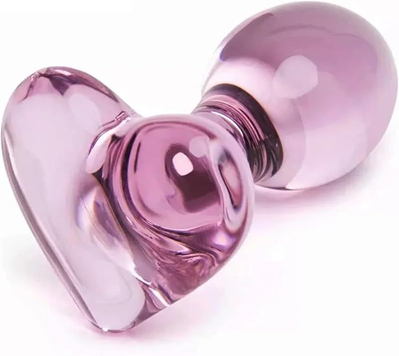 Crystal heart-shaped butt plug SM adult lesbians and couples