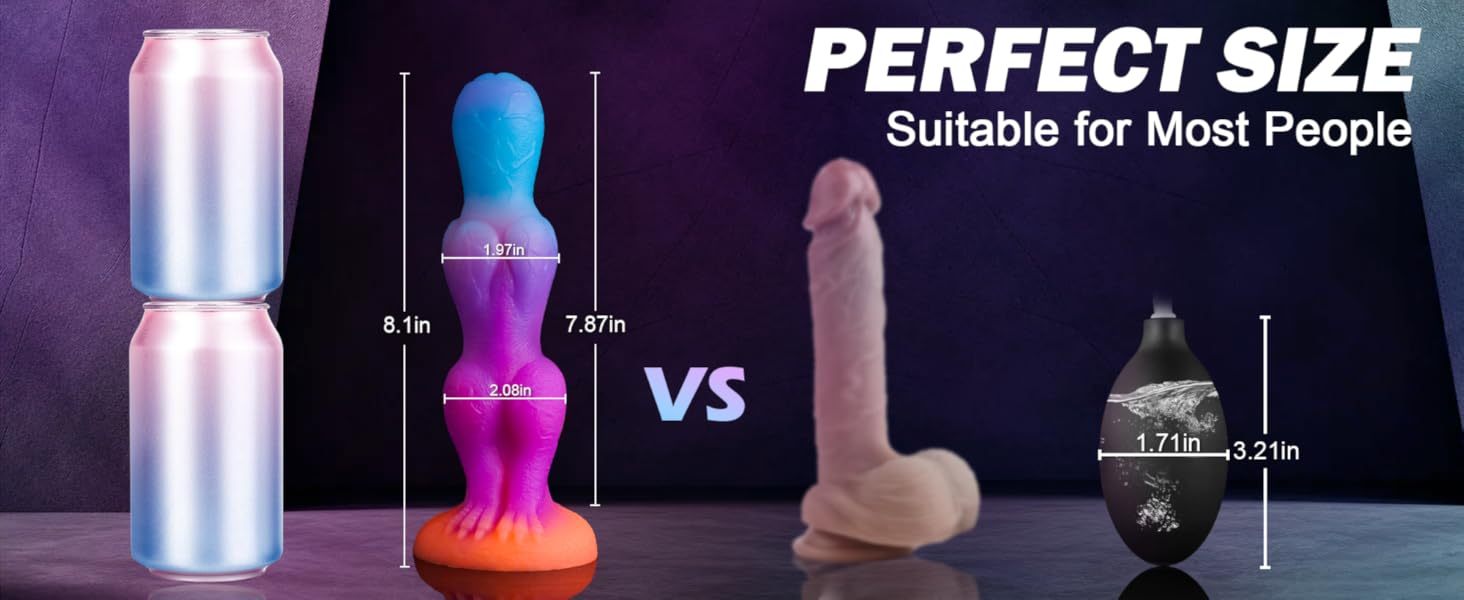 8 Inch Beginner Ejaculation Toy, Cumming Knotted Dildo with Strong Suction Cup for Hands-Free Play, Glow-in-the-Dark Adult Toy for Female G-spot and Prostate