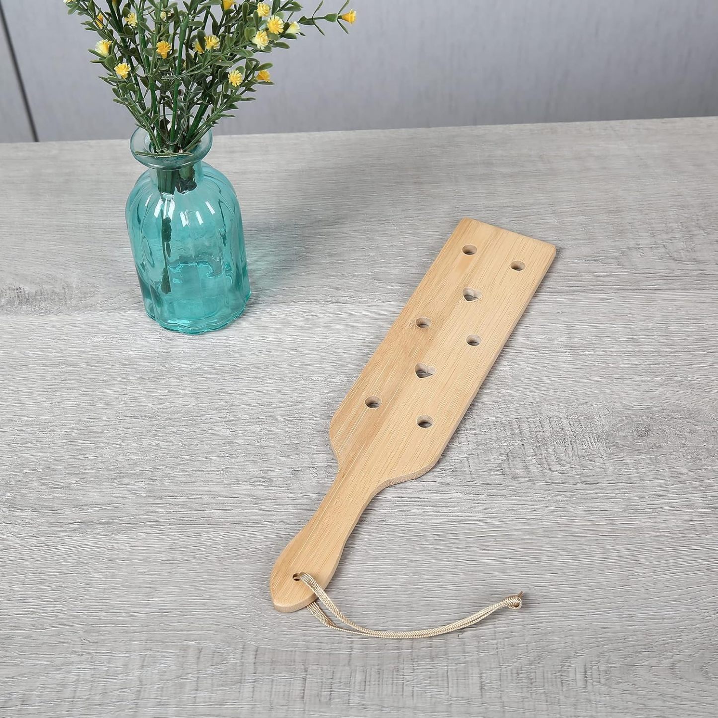 Bamboo Wood Paddle Lightweight Wooden Paddle with Airflow Holes