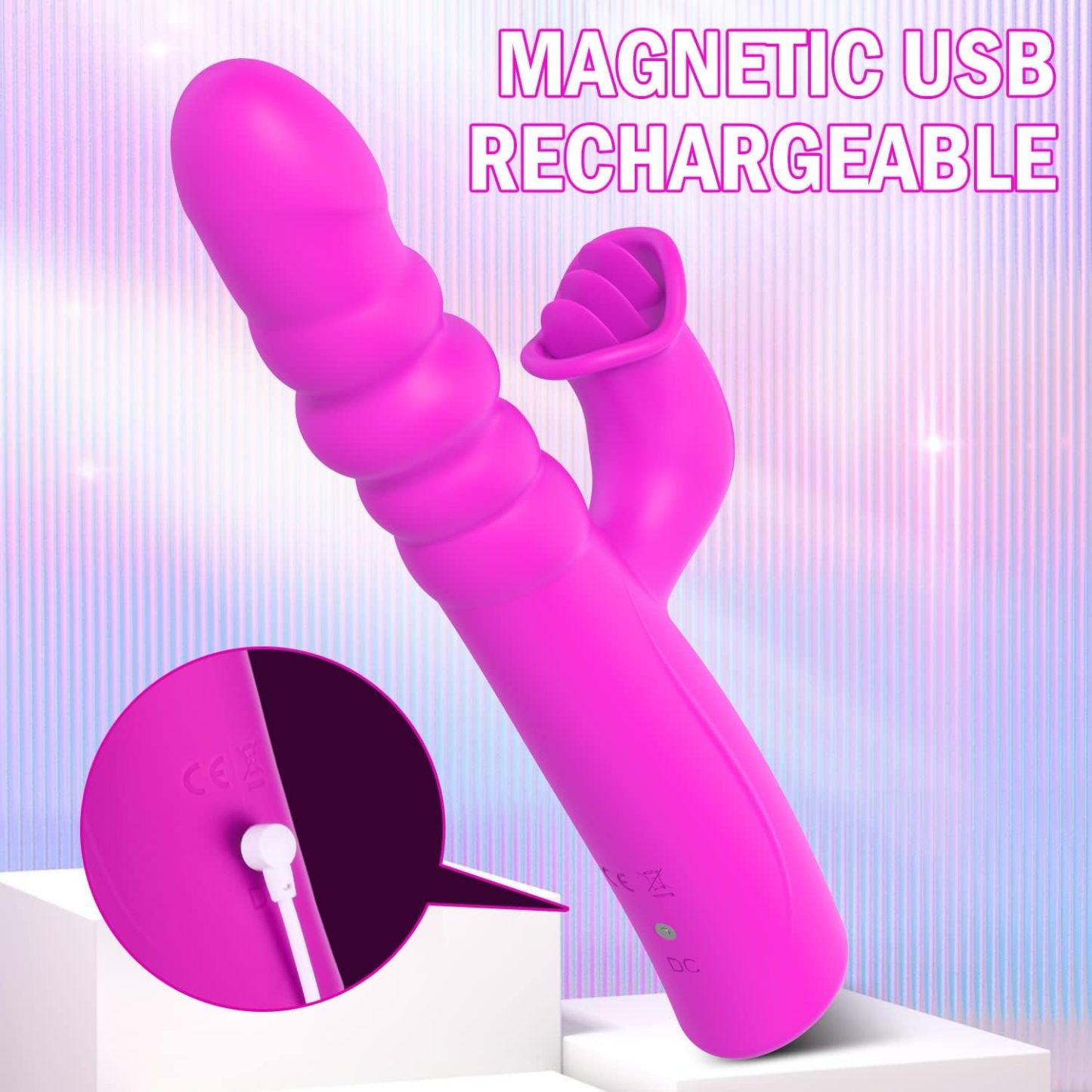 Thrusting Vibrator for Female Sex Toy G Spot Clitoral Vibrators Adult Toys for Women CouplesThrusting Dildo with 8 Rotating Vibrating Telescopic Modes