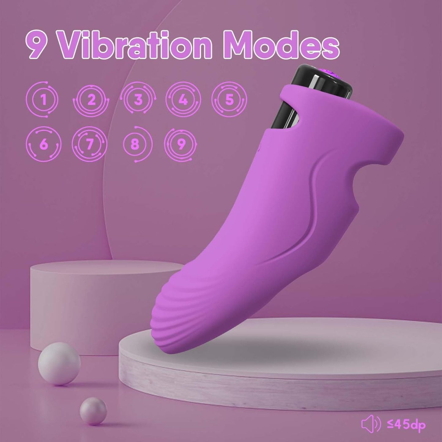 Finger Dildo Couple Sex Toy 9 Vibration Modes
