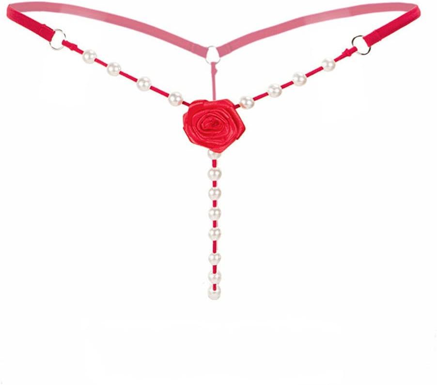 T-Back G-String Embroidered Rose Beaded Thong