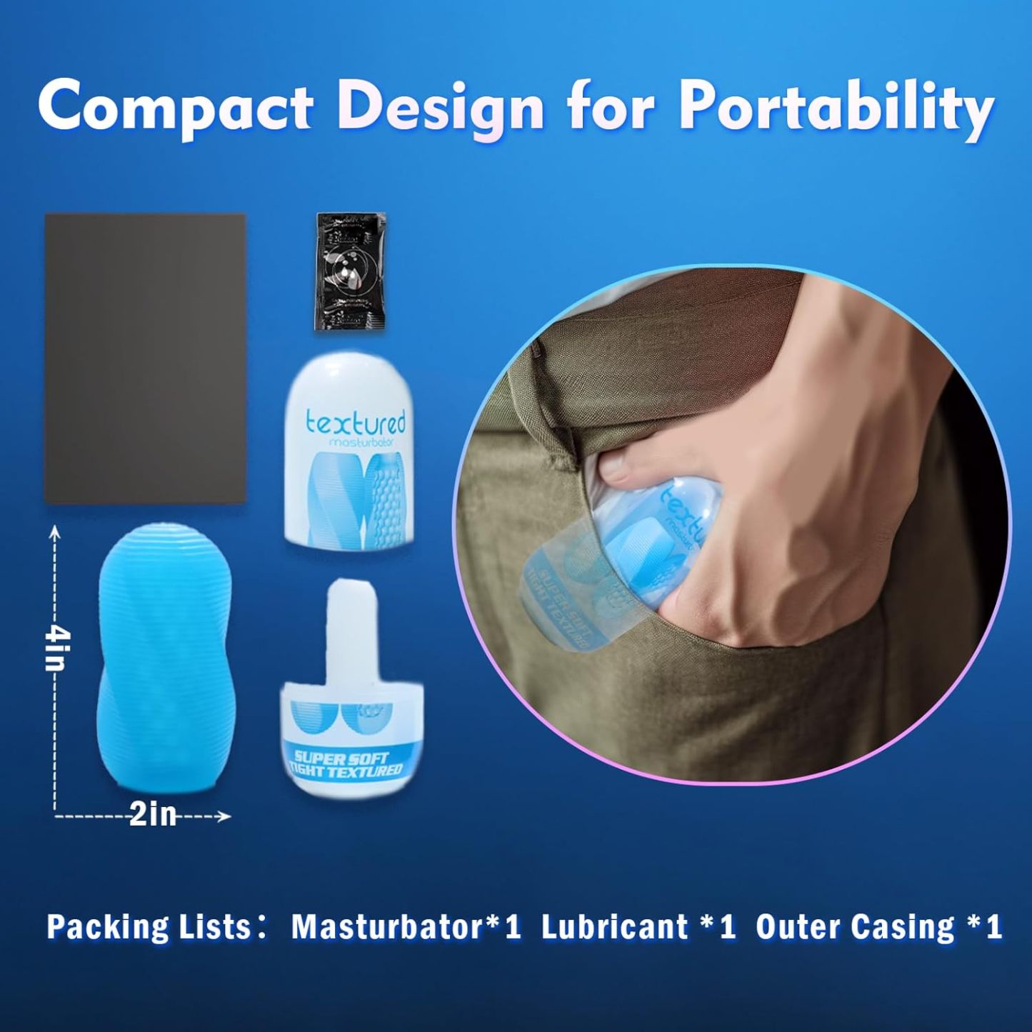 Male Masturbator Adult Sex Toys for Men - Spinning Textured Stroker Pocket Pussy for Men Masturbation, Ultra-Soft Stretchy Egg Penis Blowjob Sex Toy with Storage Box, Pocket Pussies Masturbators