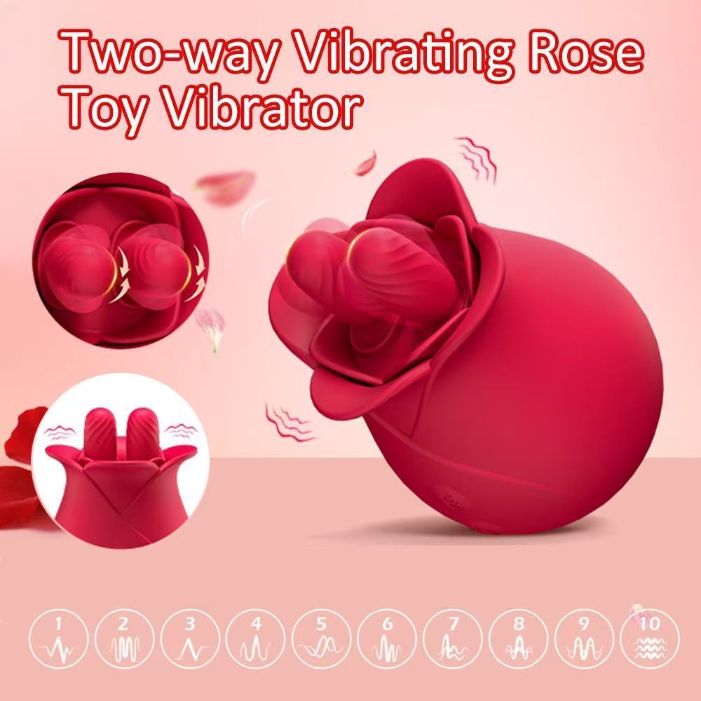 Foreign trade new Romeo Rose double tongue licking vibrator female clitoral nipple orgasm sex toys wholesale