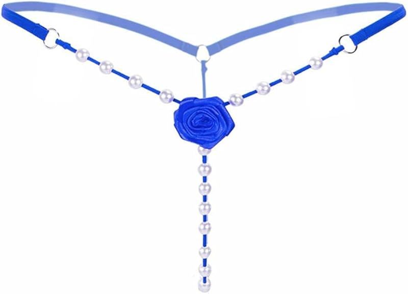 T-Back G-String Embroidered Rose Beaded Thong