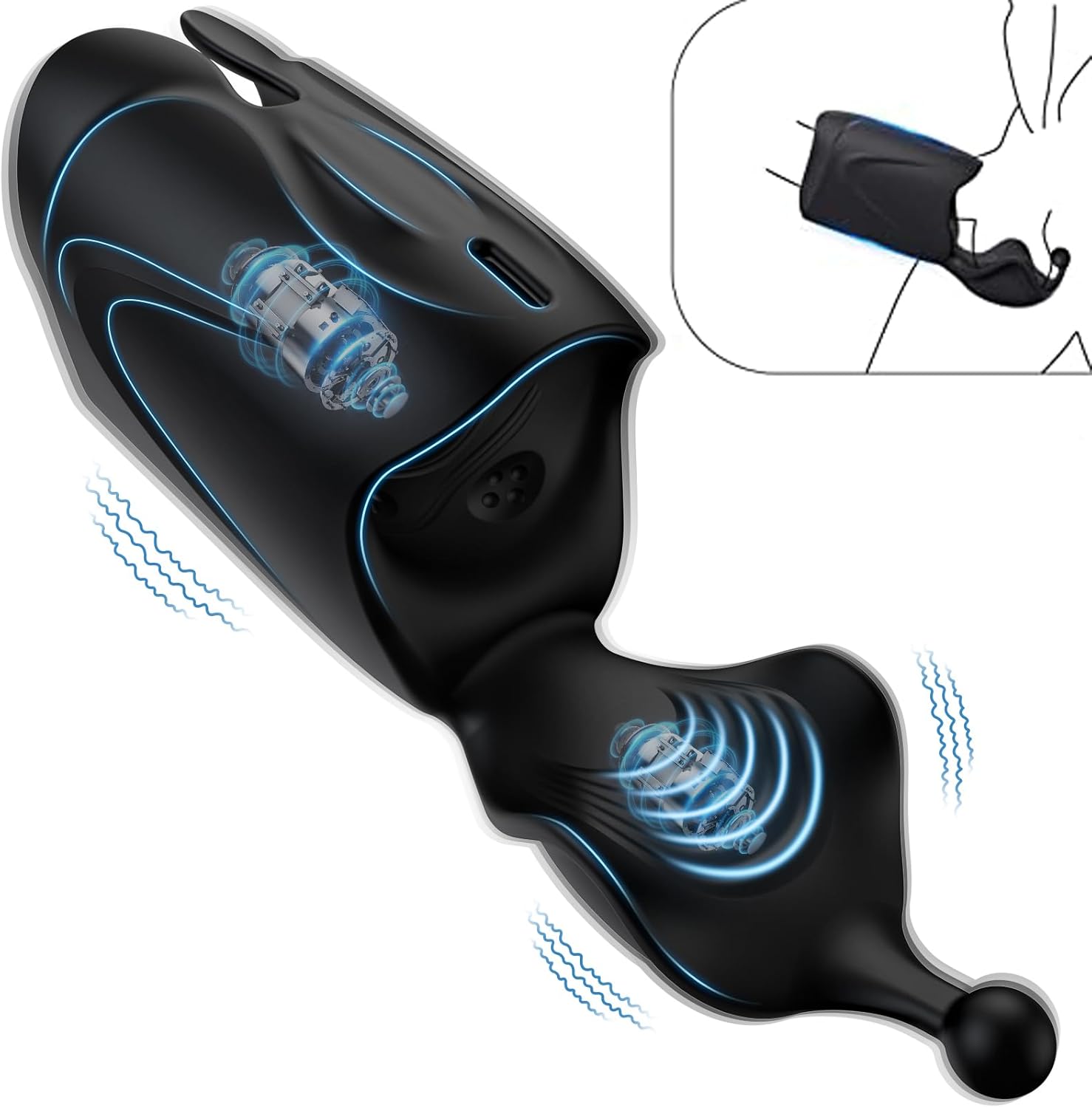 Male Masturbators Multi-use Male masturbators with 10 Vibrations,Penis Pump Glans Training Tool, Foreglad Rechargeable Penis Head Vibration Machine Glans Stimulator for Men Sex Toy