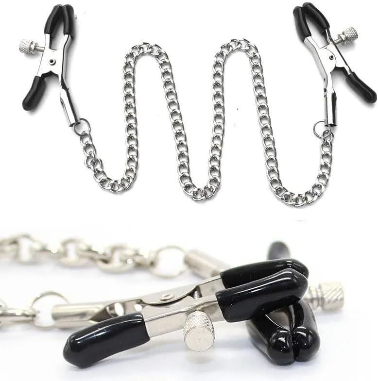 BDSM Nipple Toys Adjustable Metal Nipple Clamps, Nipple Clamps Sexual Pleasure Tools for Women Couples, Nipple Clips Breast Flirting Stimulation, Nipple Rings BDSM Adult Sex Toys Bondage Wellness