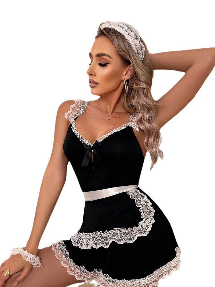 European and American new sexy lingerie sexy women free to take off maid sexy uniform pure sexy suit