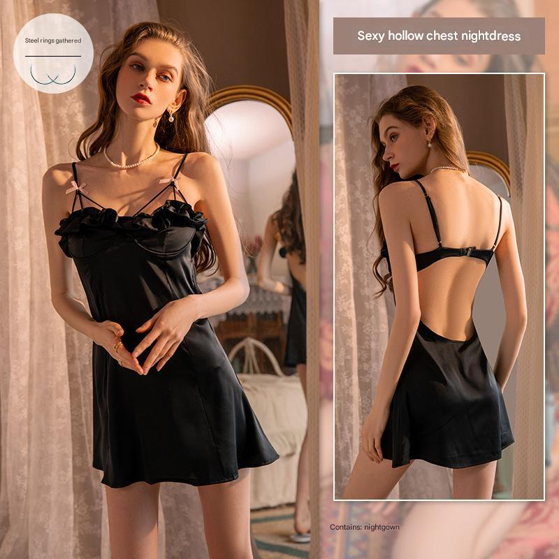 Sexy light luxury home clothes for women in summer new ice ribbon stee